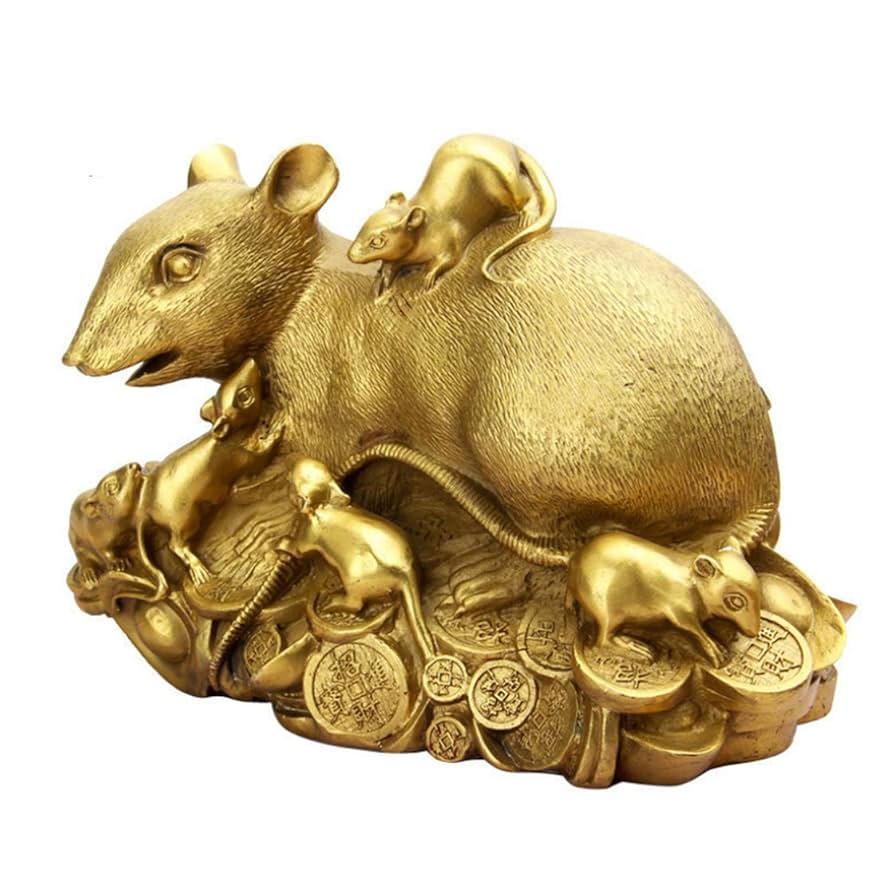 Amazon.co.jp: 鼠 ネズミ 銅製 金運アップ 開運 お守り 風水置物