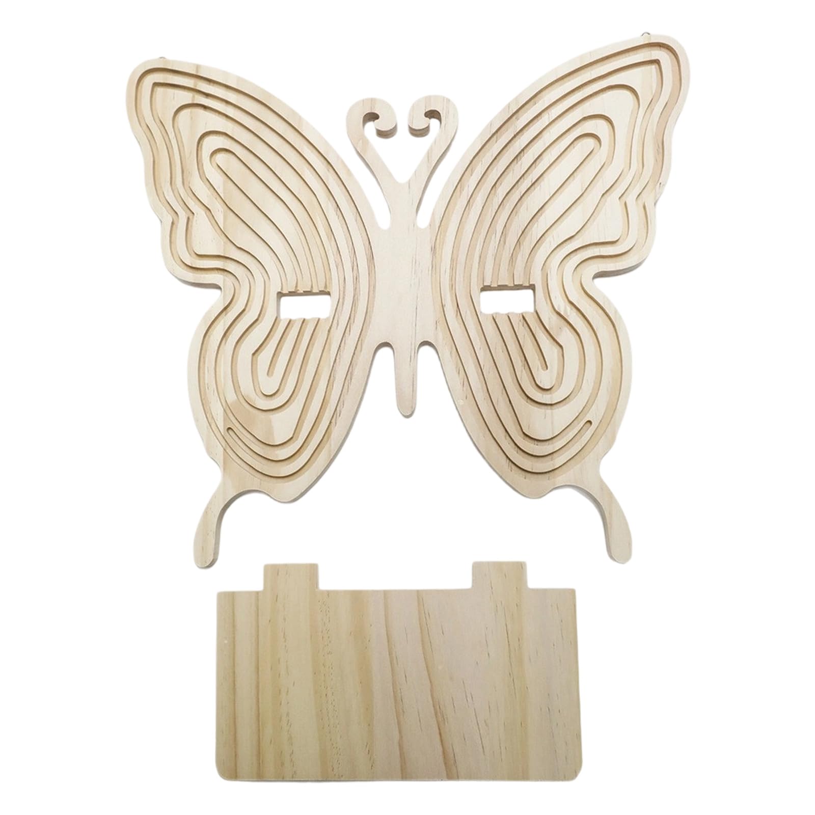 CAZSTYK Handcrafted Pine Wood Wall Shelf with Butterfly Shape Planter Holder Storage Rack for Small Space Space Saving Wall Shelf