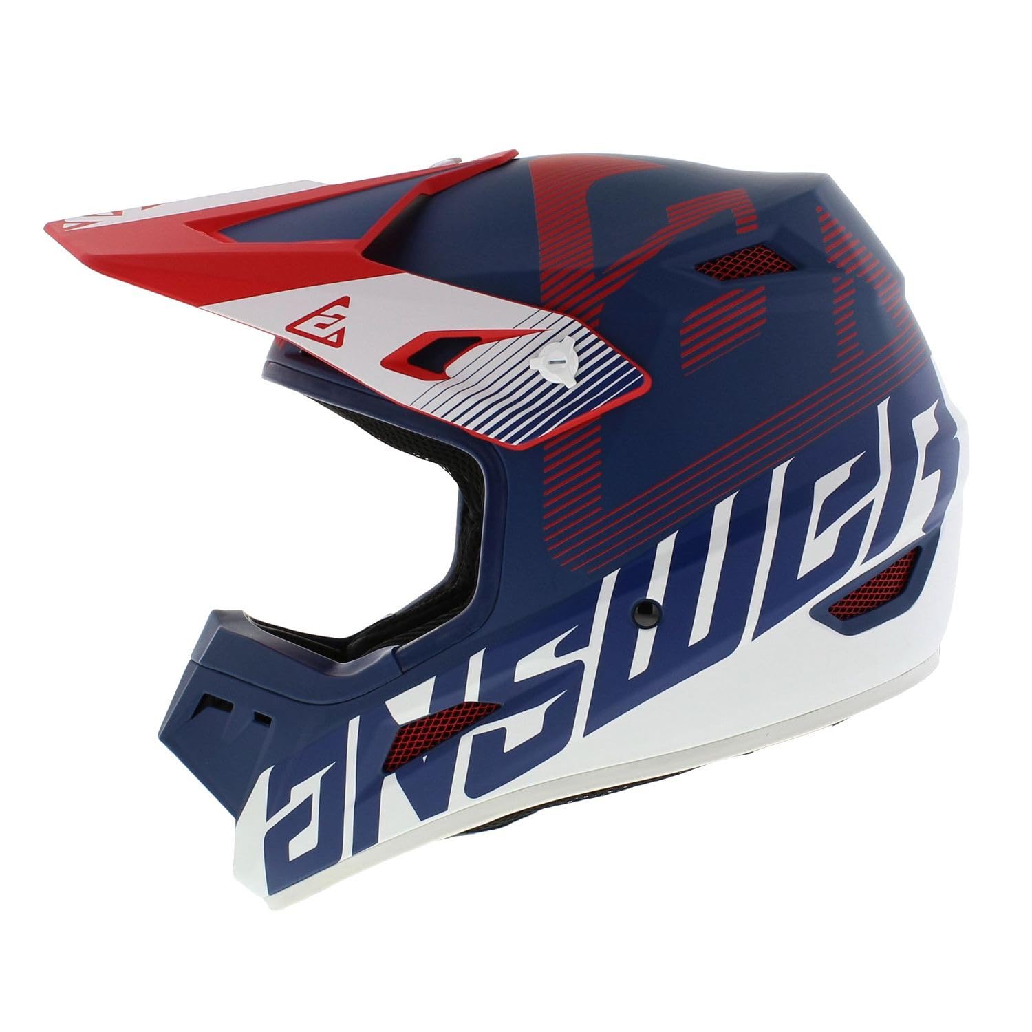 Answer Racing AR1 V2 Bold Helm Rot/Weiß/Blau Größe M - Motocross Helm Mit MIPS