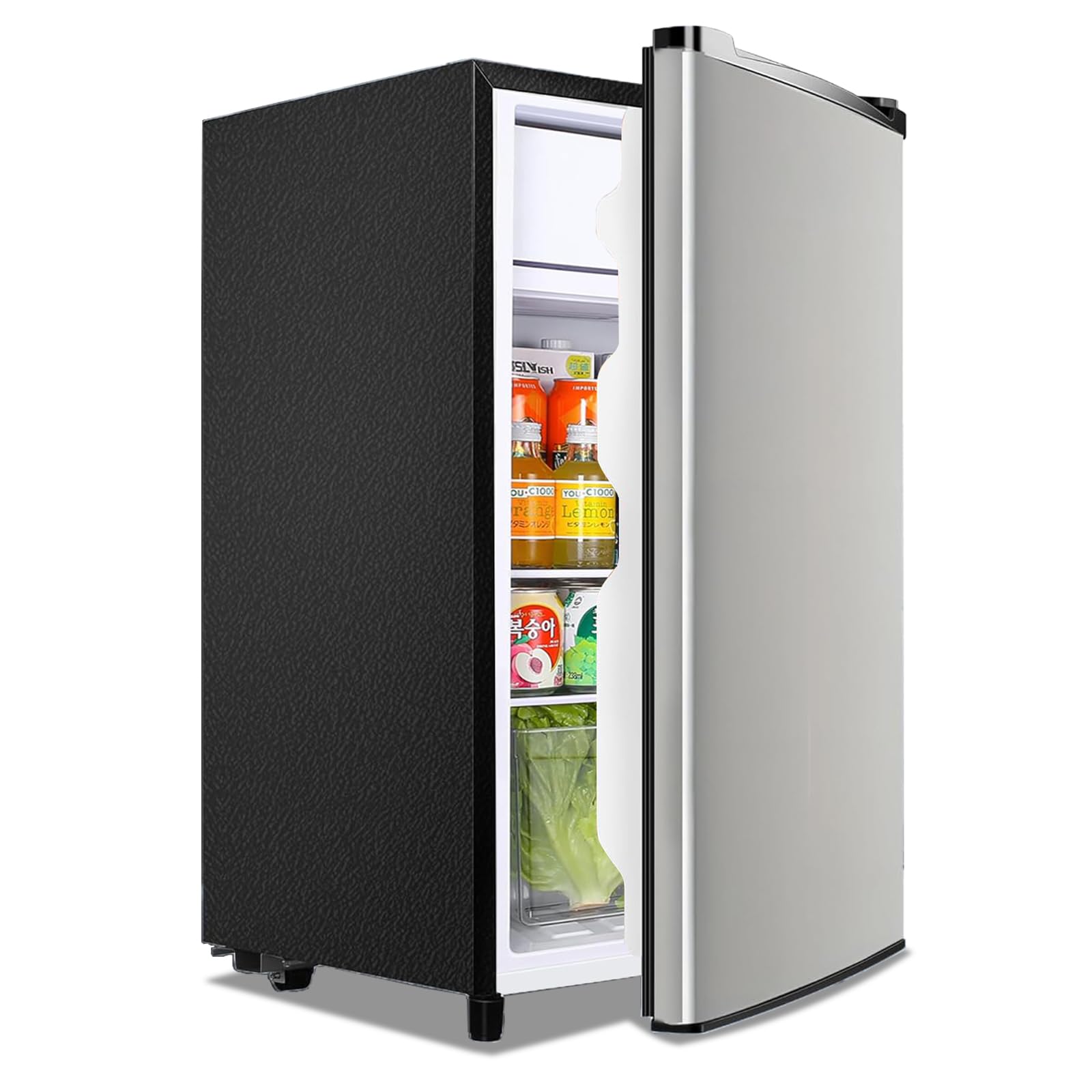 WANAI Compact Refrigerator with Inner Freezer 3.2 Cu.Ft Single Door Small Fridge Energy-efficient, Low Noise, Mini Fridge for Bedroom Dorm and Office Silver on Fridge.com