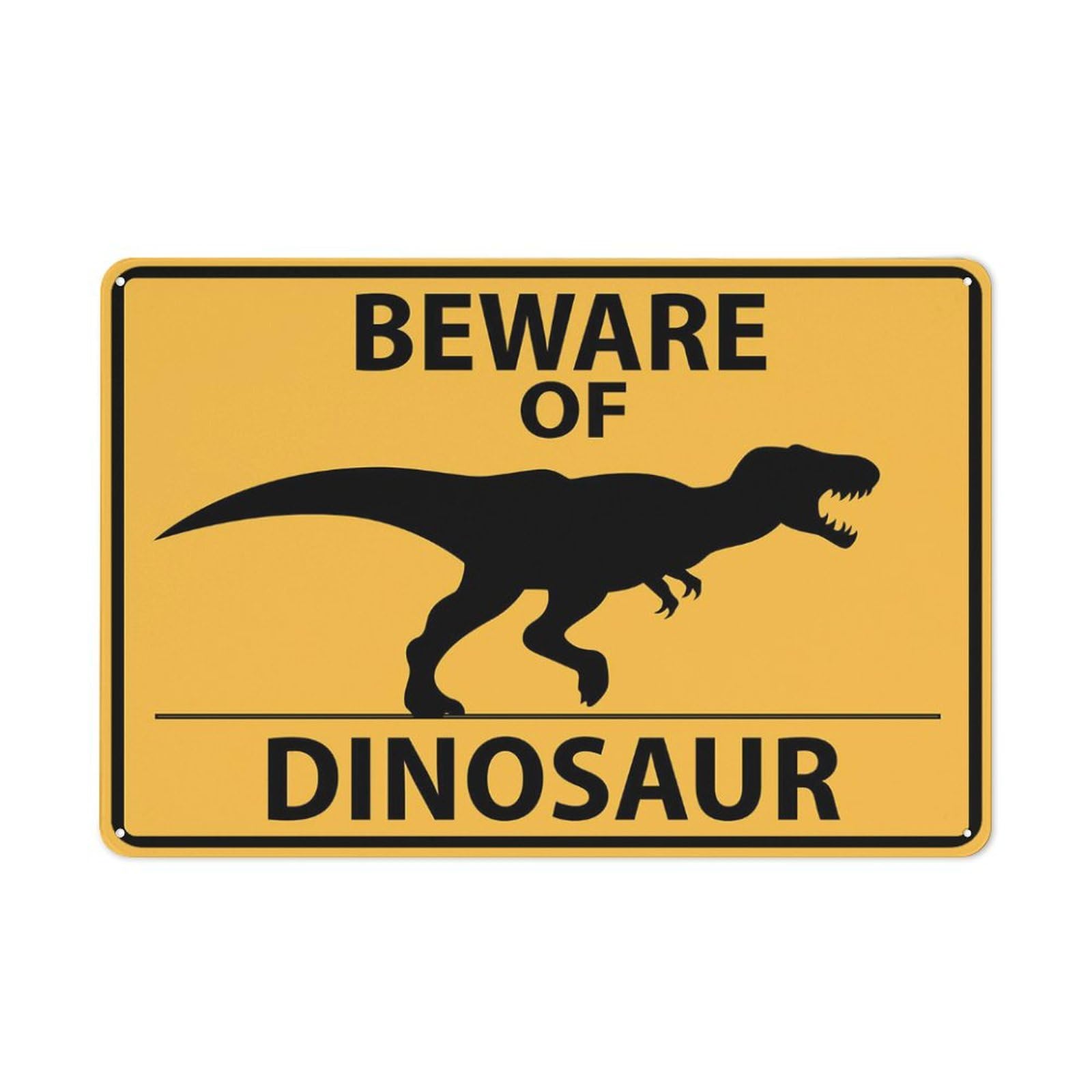 Beware Of Dinosaur Sign For Business 8"X12" Rust Free Aluminum Uv Printed,4 Pre-Drilled Holes.Durable/Weatherproof