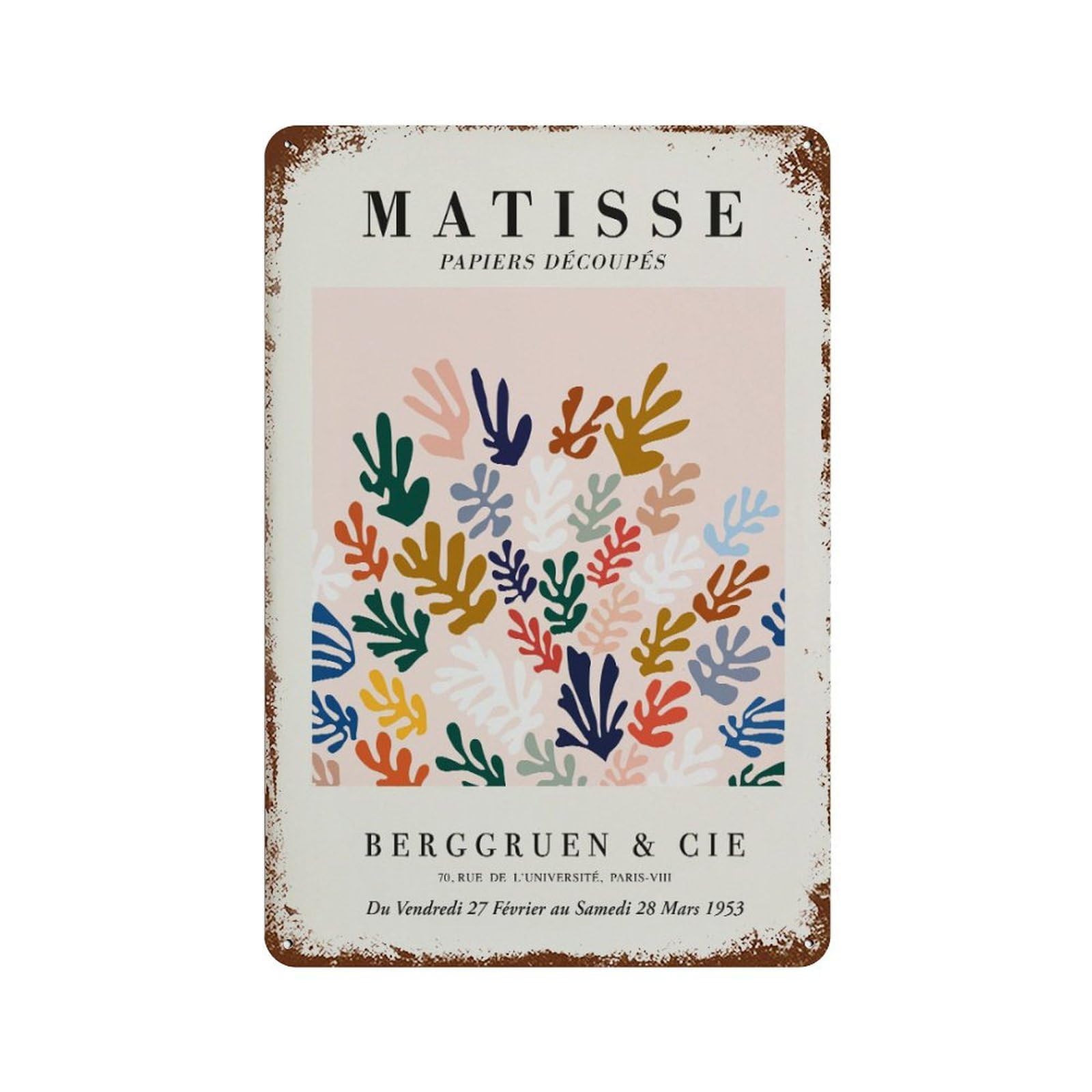 xiaoxiaoshen Matisse Exhibition Tate Modern Wall Decor Art Metal Tin Poster Modern Home Decor Art Home Bar Shop Decorations Vintage Sign 30x20cm