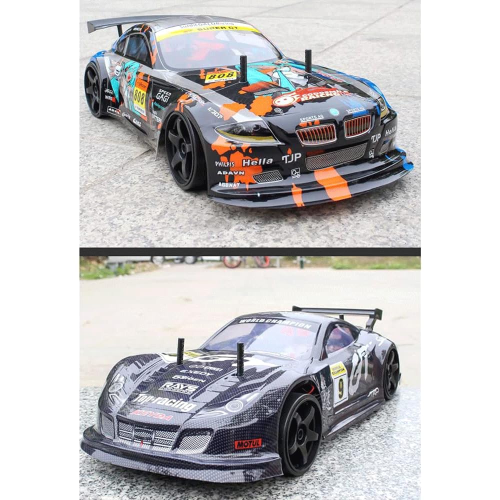 WOLWES Auto RC Auto da Corsa a Drift Veloce da 70 km/h, Veicolo RC da Arrampicata Elettrico da 2.4 Ghz Buggy RC da Drift Elettrico ad Alta velocità 4WD, Camion Giocattolo per Hobby con 2 Batterie, Reg
