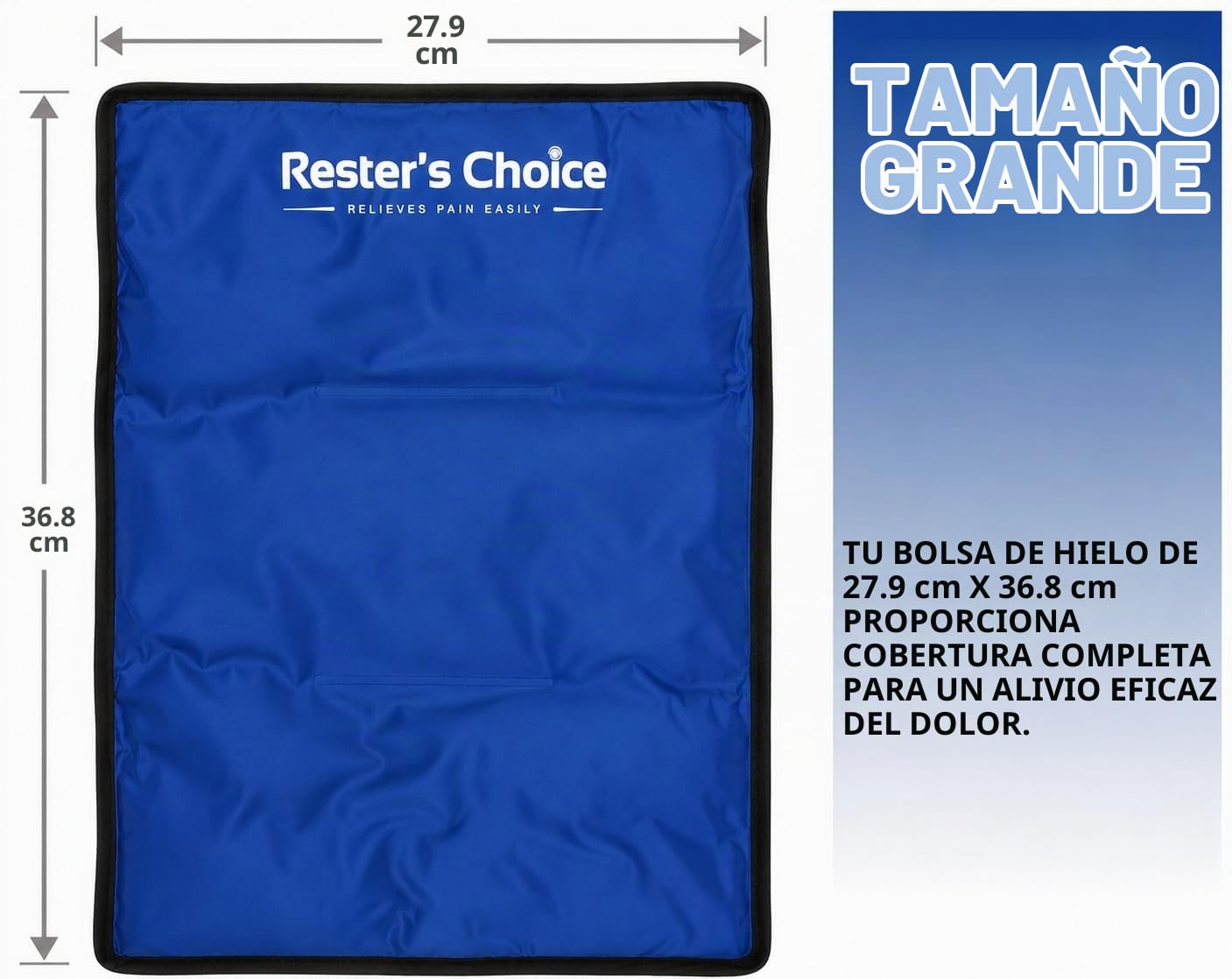 Bolsa de hielo de gel suave y flexible para lesiones reutilizable (grande: 11 x 14.5 pulgadas) para cadera, hombro, rodilla, espalda - Compresa fría cómoda para hinchazón, moretones, cirugía