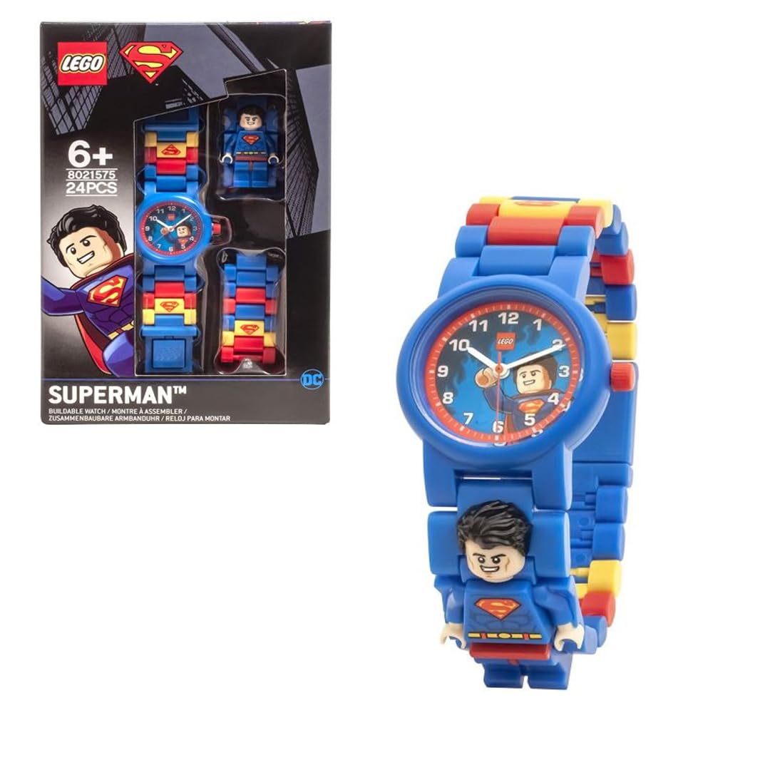 LEGO Kid DC Superman Minifigure Link Analog Watch 8021575