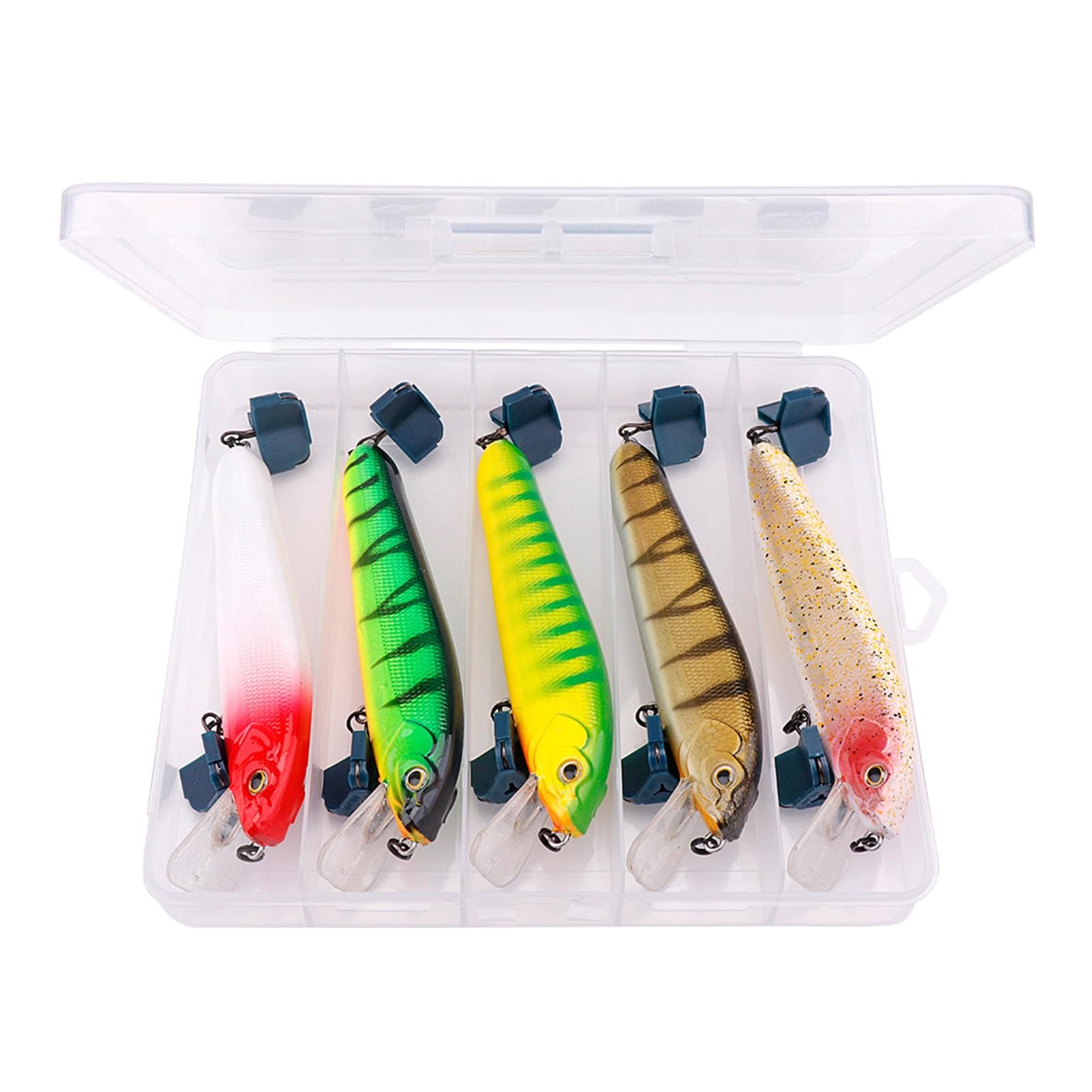 5 PCS Esche da pesciolini galleggianti Set di tramospiti for Crank 18 g 120mm Che pescano Esca Artificiale Gancio Kit Esca Artificiale (Color : 25g 120mm Seta)
