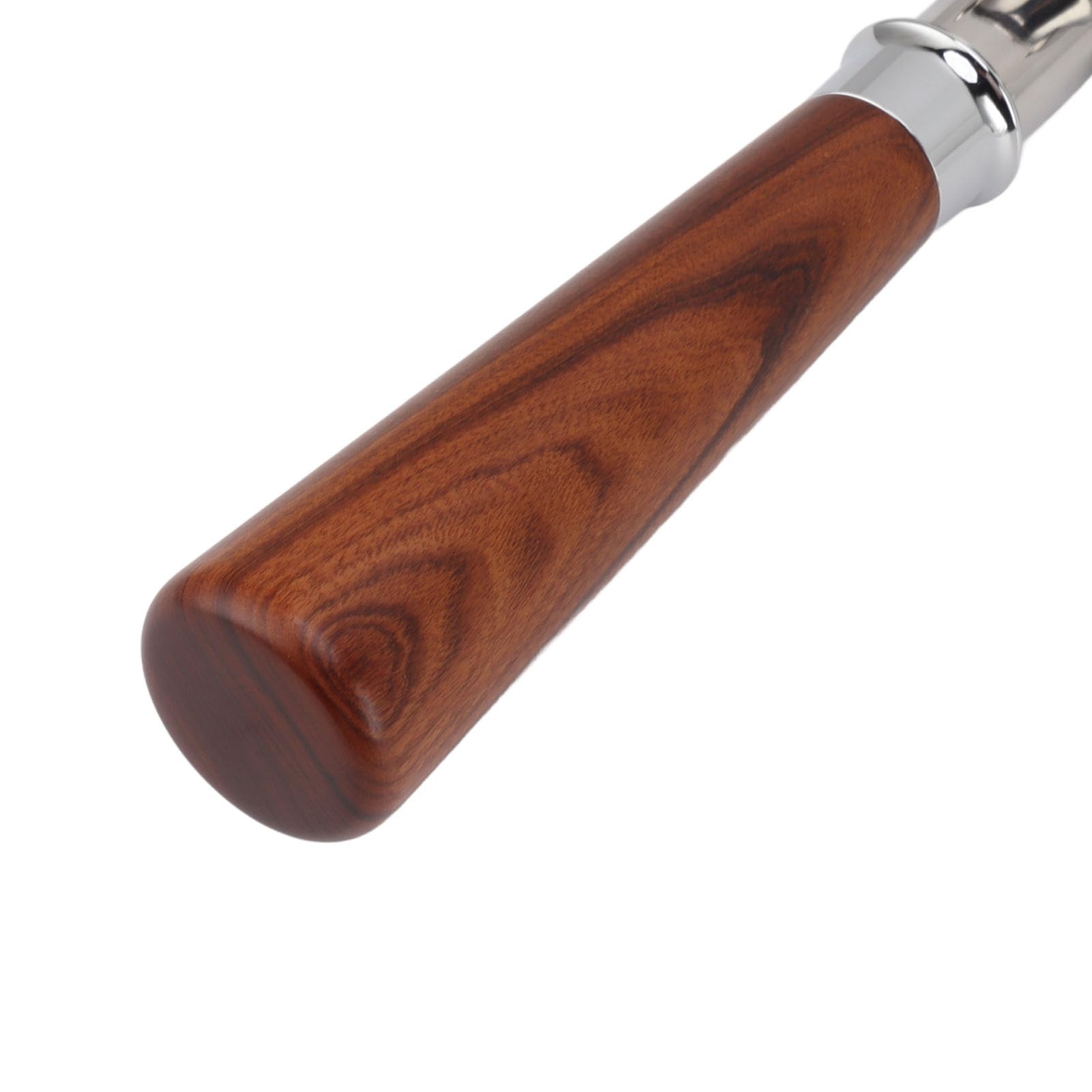 Portafiltro de 58 mm sin fondo, portafiltros de diseño de 3 orejas con mango de madera maciza para cafeteras (Redwood en estilo A1)