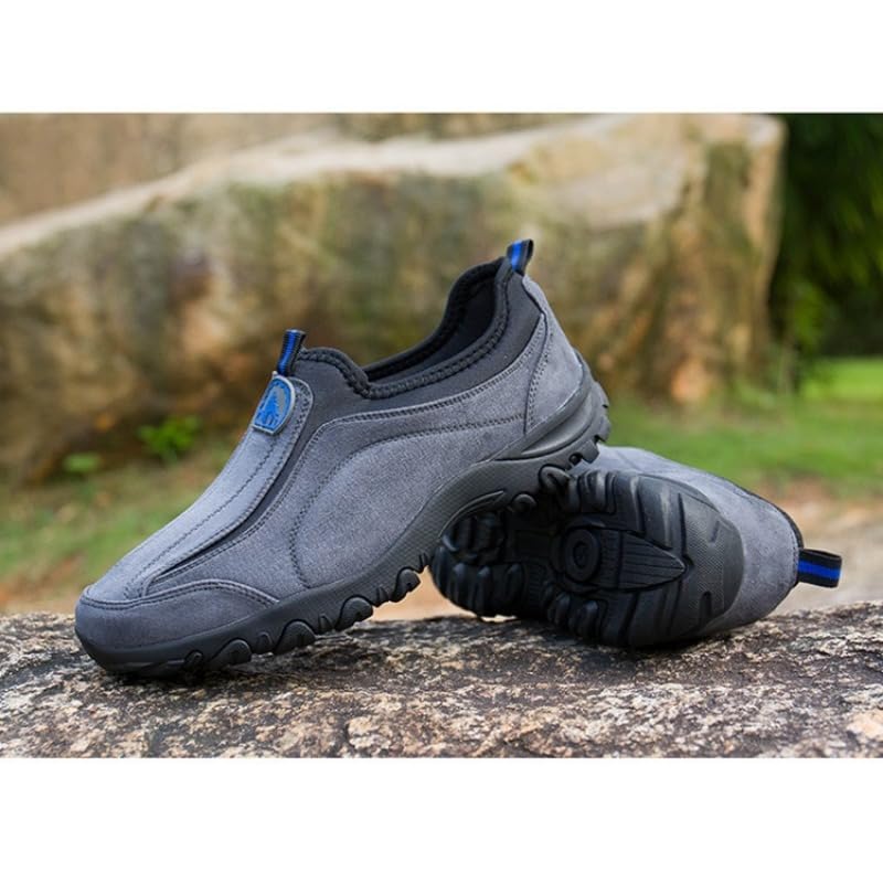 Men's Hands Free Slip On Walking Shoes Loafers Sneakers Casual Leather Comfortable Breathable Hiking Working All-Terrain Ankle Boots Trekking4