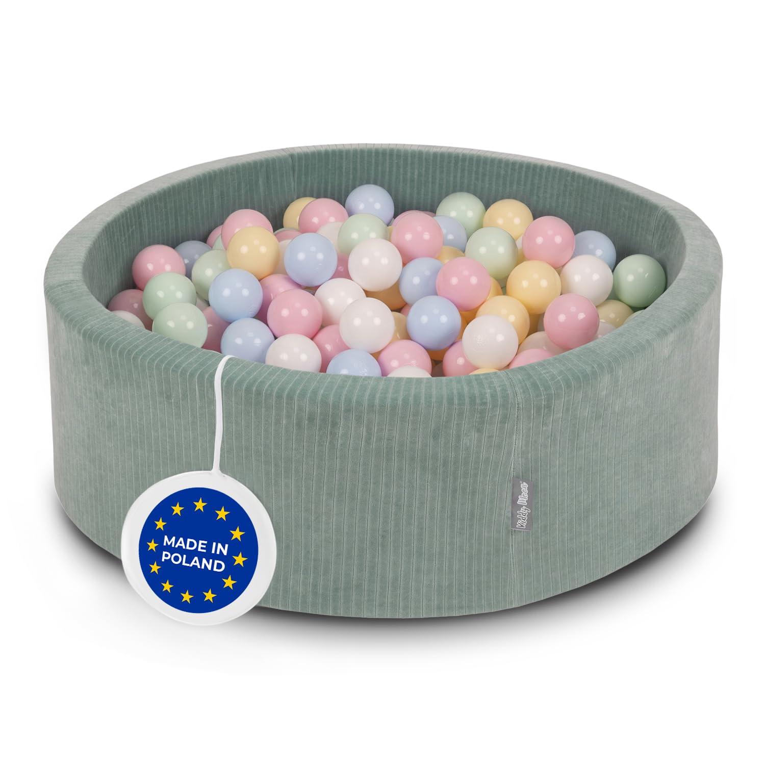 KiddyMoon Piscina 90X30cm/200 Palline In Schiuma Rotonda Morbida Per Bambini