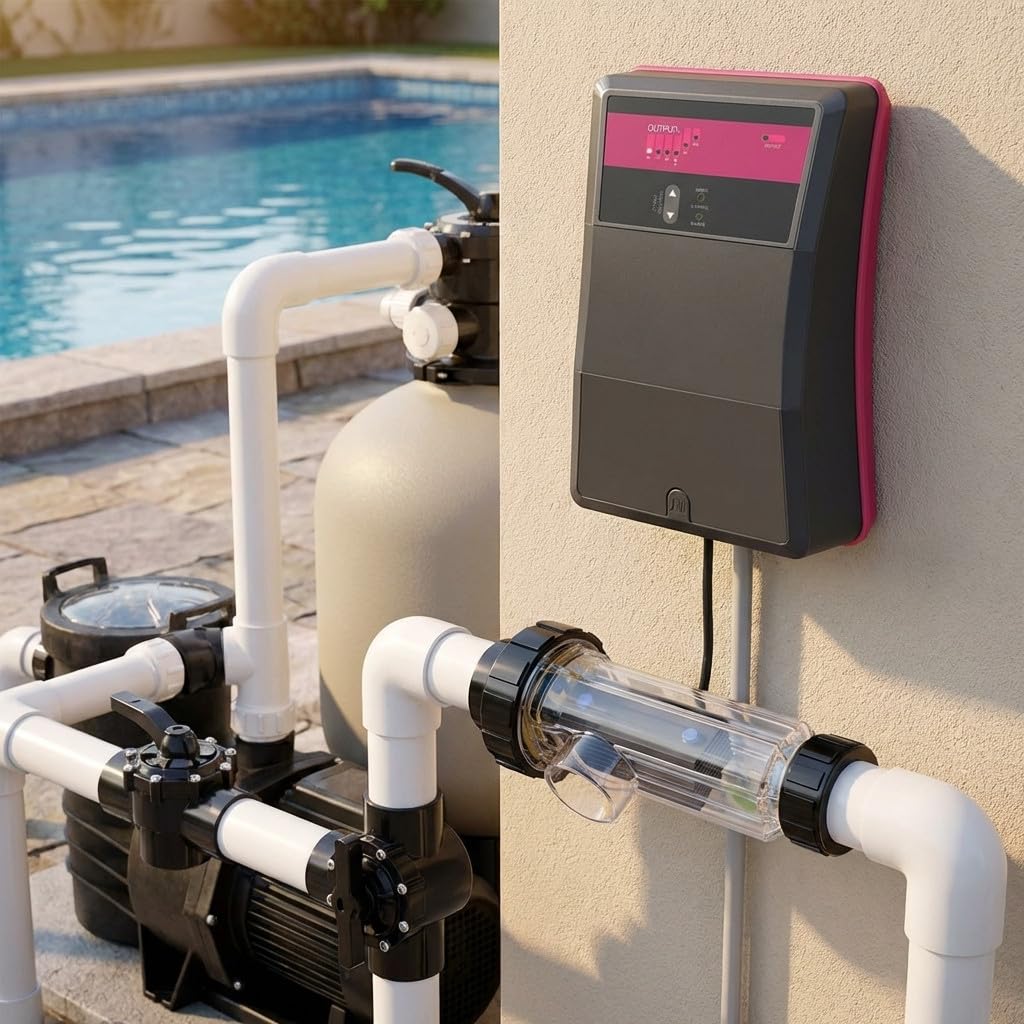 Suinga Clorador salino | 21 gr Cl/h | hasta 80 m3 | Piscinas | Desinfección automática eficiente y Segura