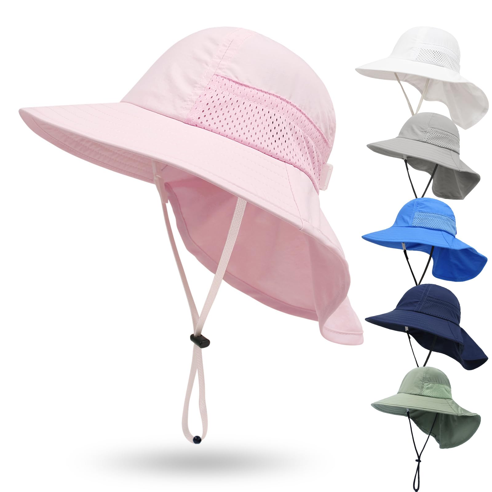 QIYIENDIAN Baby Toddler Sun Hat UPF 50+ Ajustable Protección Solar Bucket Sombreros Gorra para Niños Niños Niñas