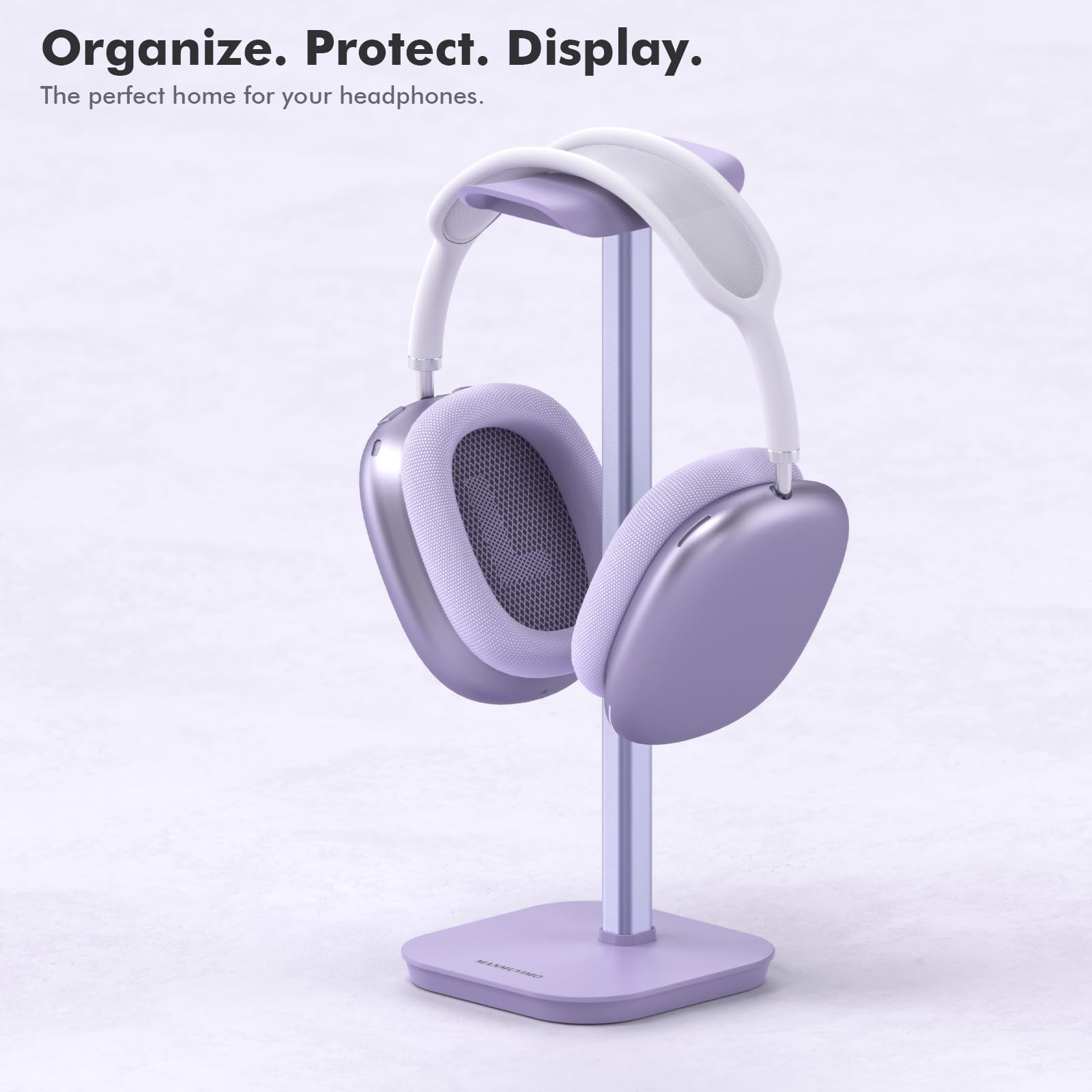 Support de casque de bureau (violet) - Base lourde - Support en aluminium pour casque de jeu - Pour AirPods Max, AirPods, AirPods Pro, Beats, Bose