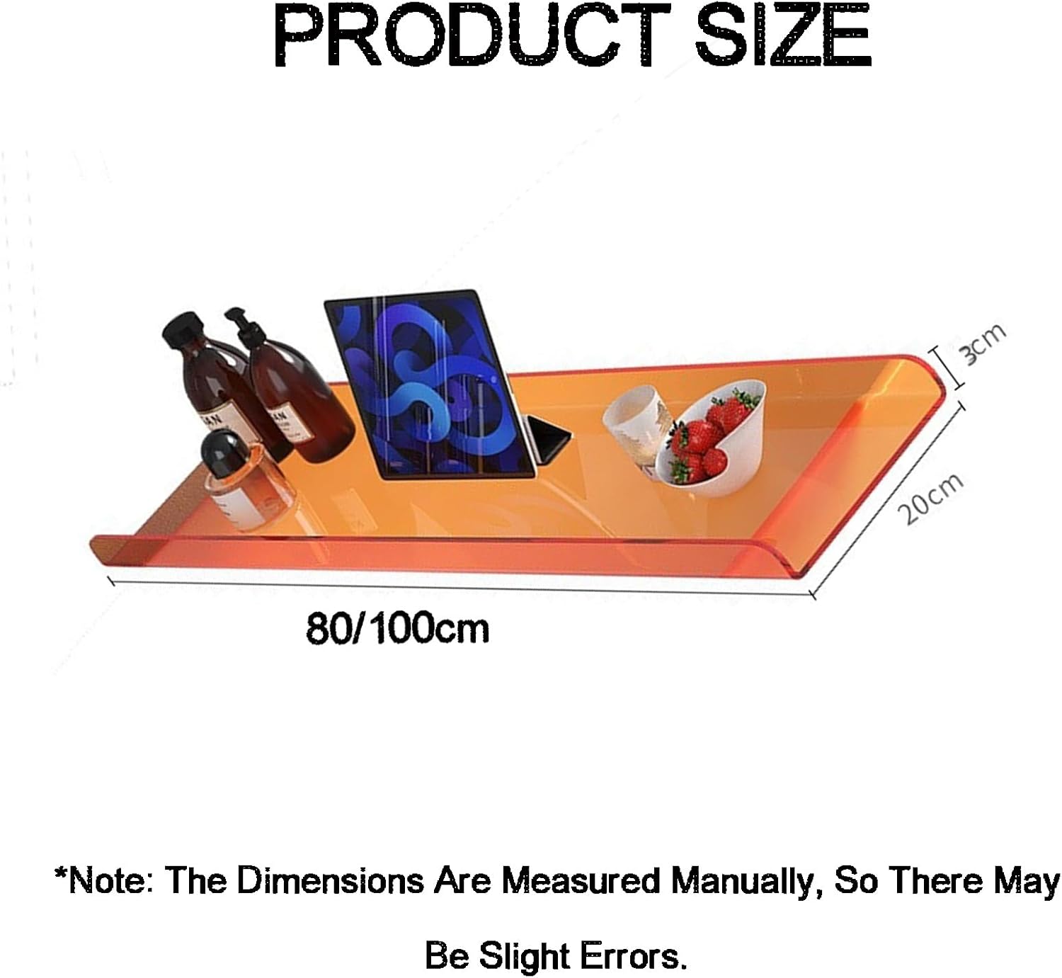 Simple Bathtub Table Trays Storage Rack,Plastic Shower and Bath Shelf Caddy,for Bathroom Accessories(Color3,100x20x3cm)