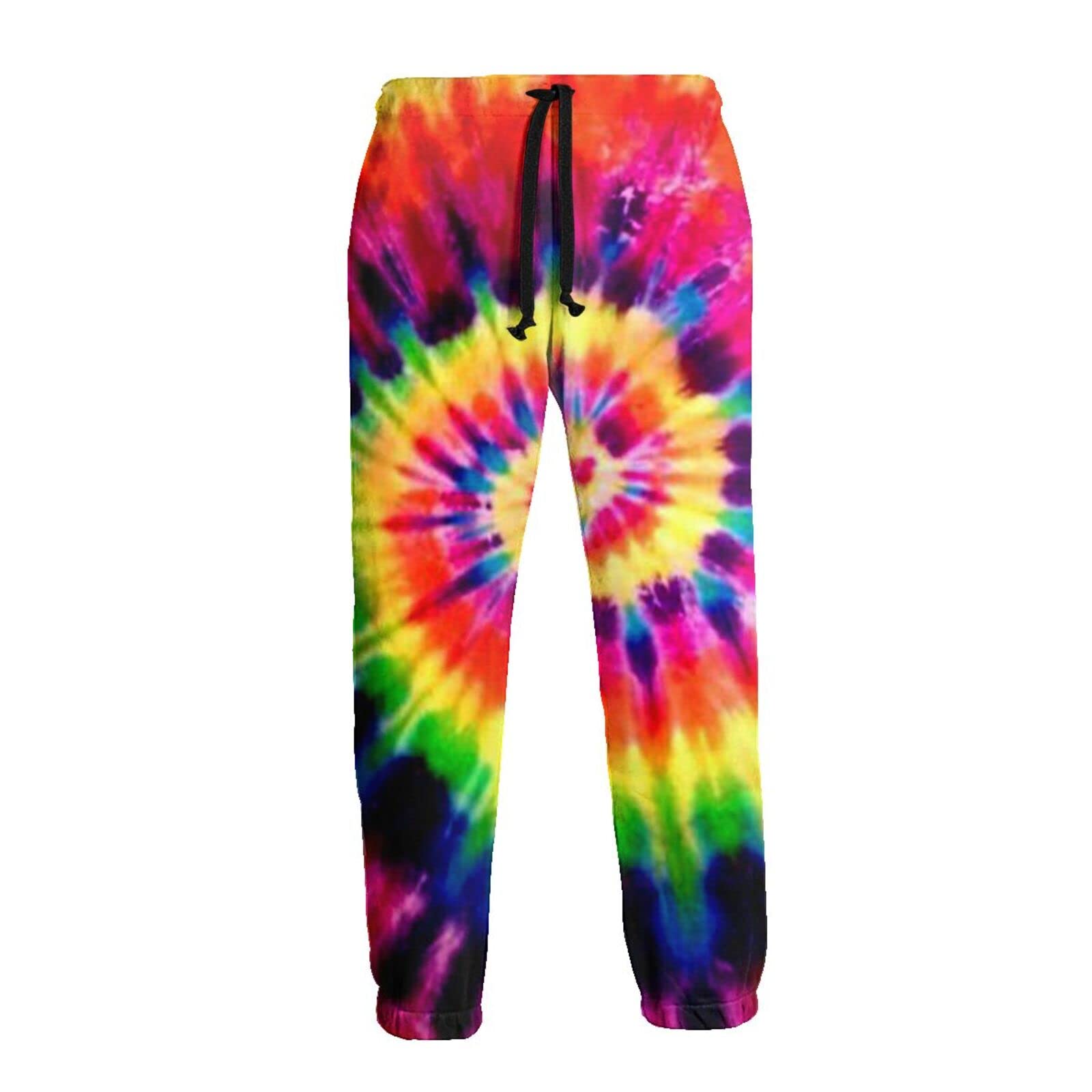 Generic Tie Dye Vintage Rainbow Spiry Mens Pants Sweatpants Trunks Cozy Elastic Long Slacks
