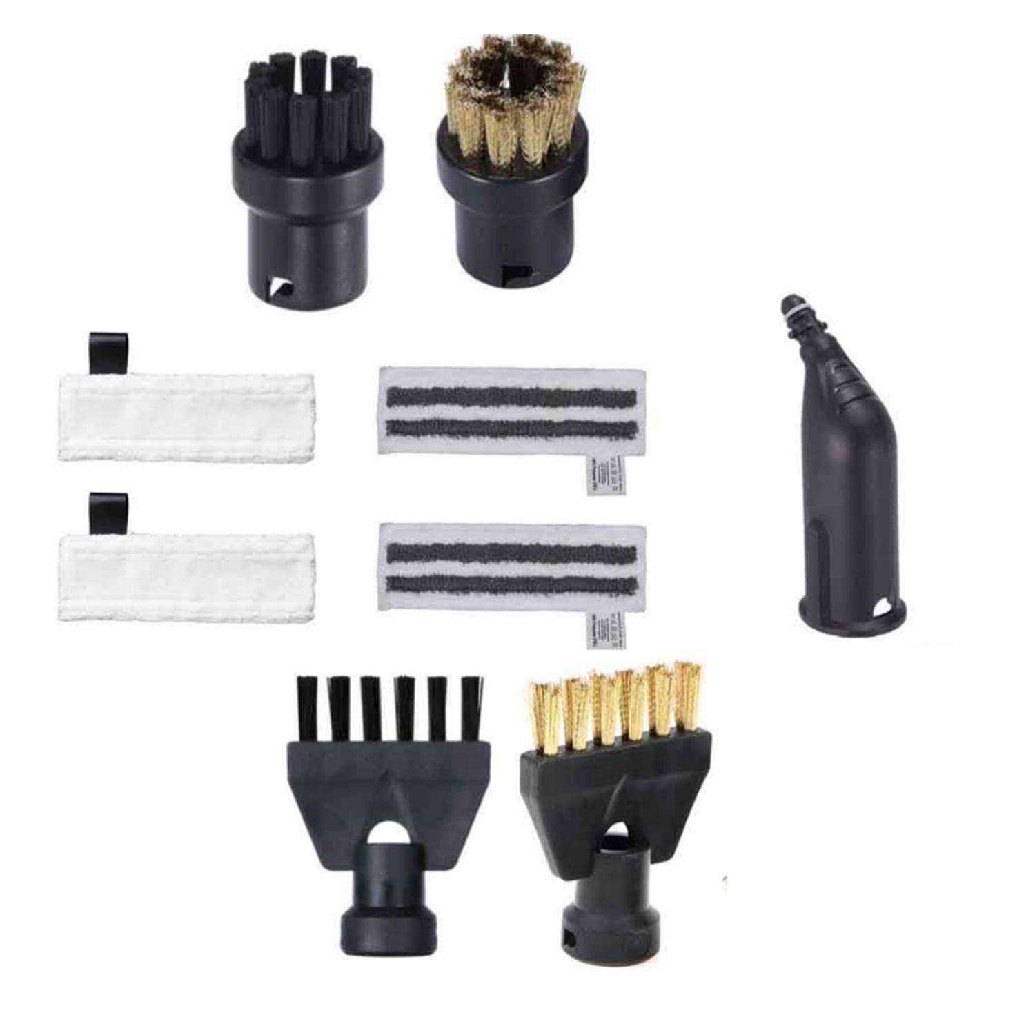 QUVBKZ 9-Piece Steam Cleaner Accessory Set, Including Small Round Brush, Side Brush and Nozzle, Nylon Cleaning Accessories, for Kärcher SC2 SC3 SC4 SC5, for Kitchen Furniture, Floor, Car, Window (9)