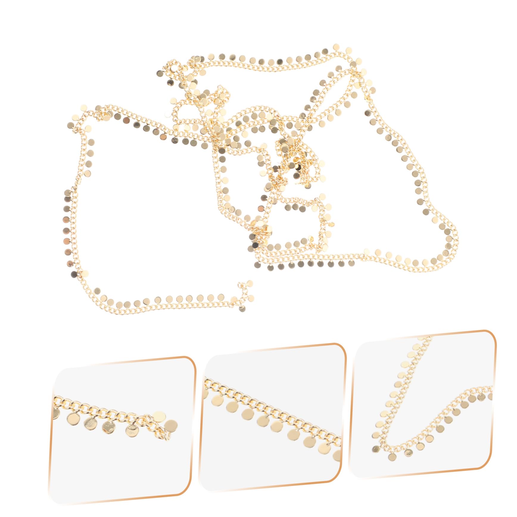 SHINEOFI 3 Pezzi Catena di Metallo alla Moda per Collane di Gioielli Catene per Braccialetti Catene per Gioielli Fatti A Mano Accessori per Gioielli Ciondolo A Disco Piatto Catena di Corda