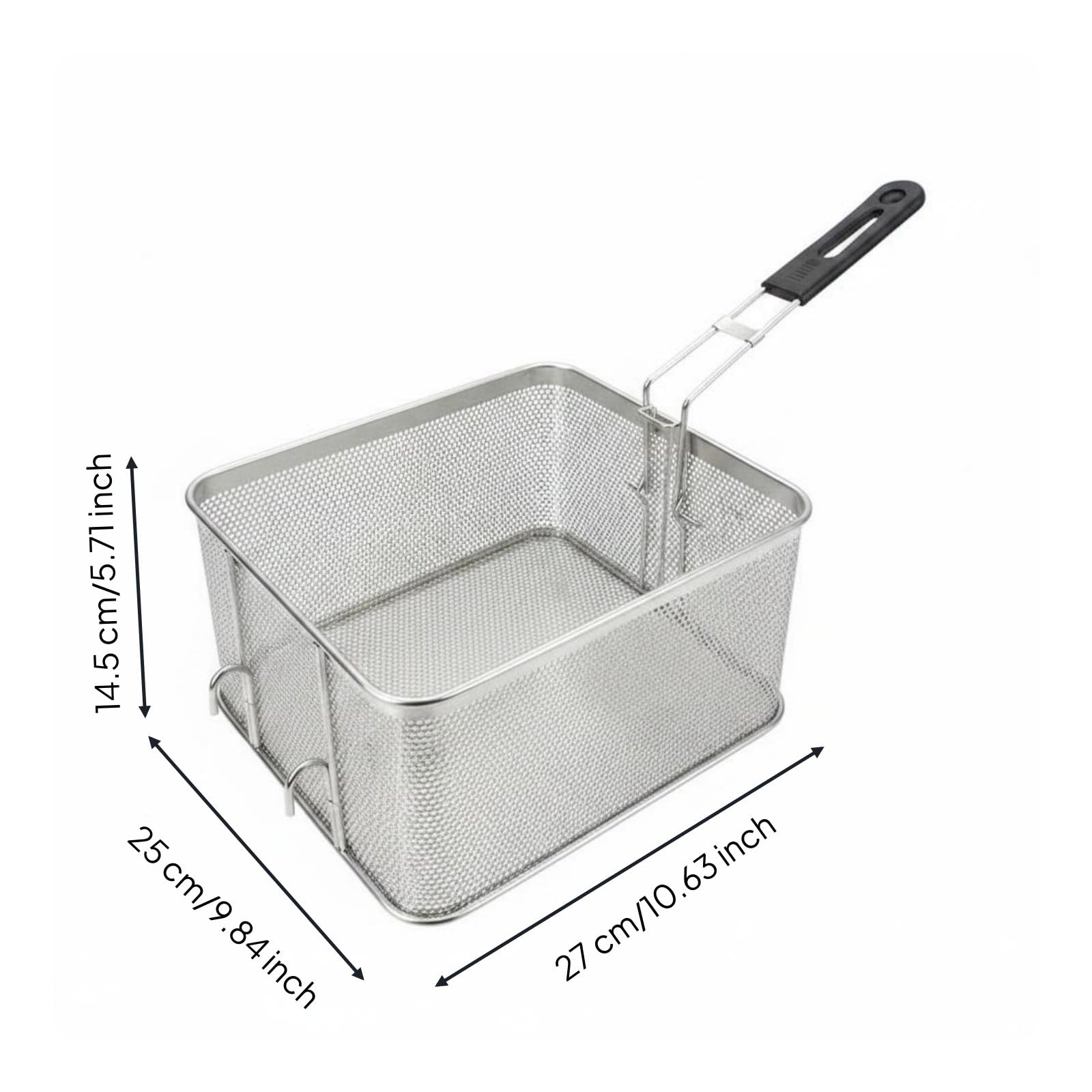 kowaku Panier à Friture Cuisine Friteuse Grille, Panier À Frire Perforé en Acier Inoxydable À Double Crochet De 11 litres 304
