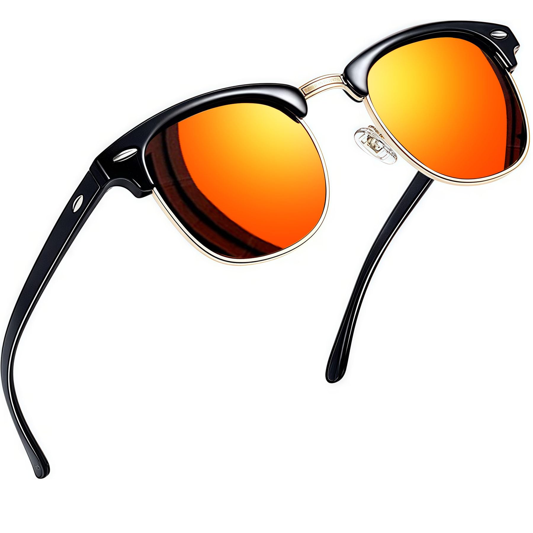 Joopin Vintage Sunglasses Half Frame Sun Glasses Polarized UV Protection Browline Shades for Women Men