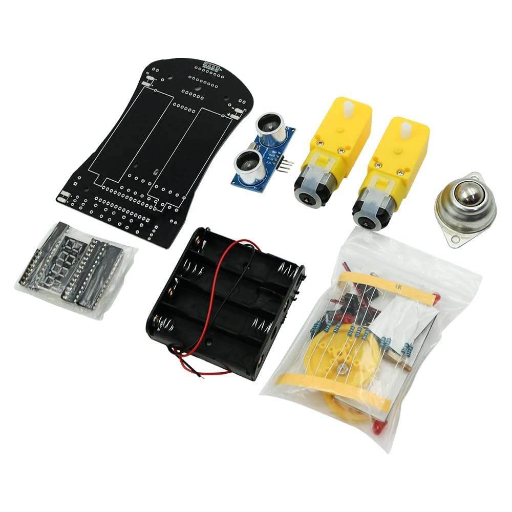 Namvo Intelligent Obstacle Avoidance Tracking Robot Car Welding Kit, Educational Welding Training Kit with Digital Tube Distance Indicator for STEM Learning
