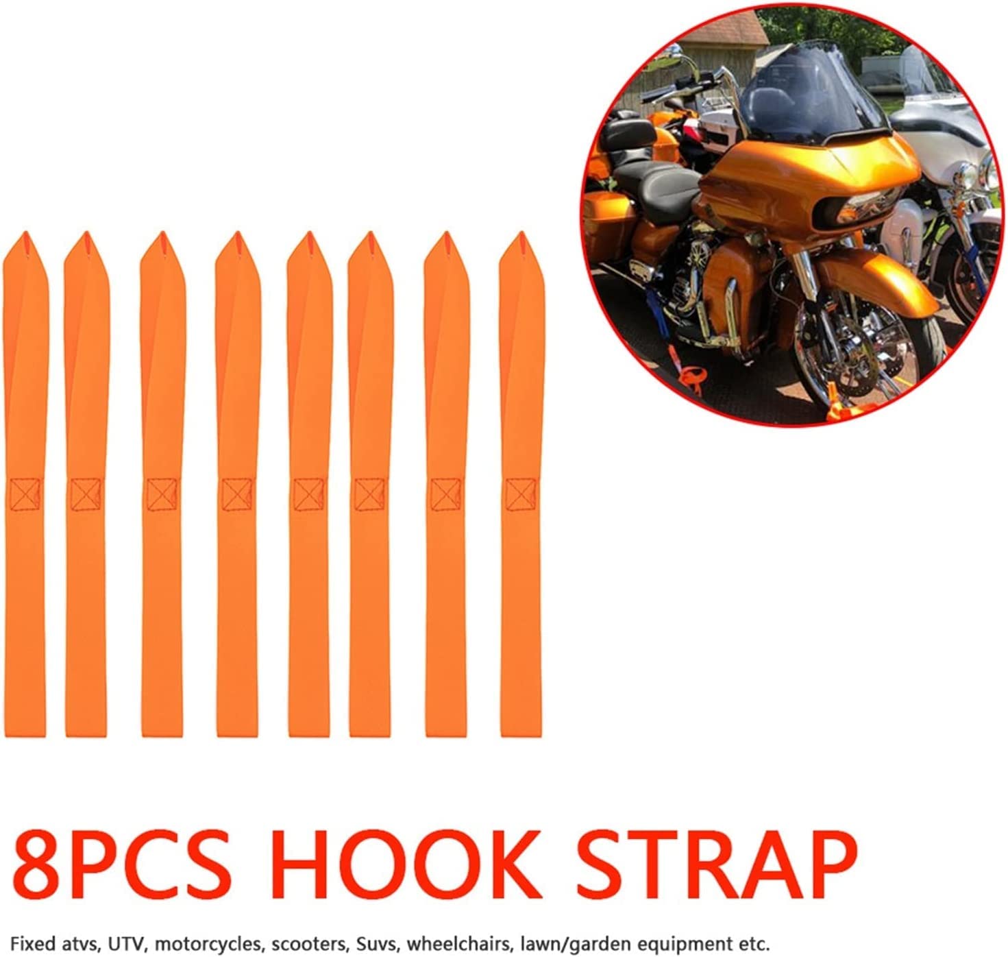 Pasy do mocowania, paski do mocowania, paski do mocowania Pasy do holowania samochodów osobowych Miękka pętla 13x1 cala Akcesoria pielęgnacyjne do zabezpieczania motocykli UTV Scooter Regulowane paski