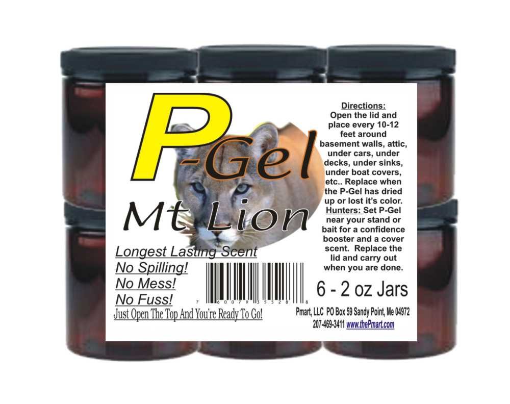 The Pee Mart - Mountain Lion Urine P-Gel 6 Pack