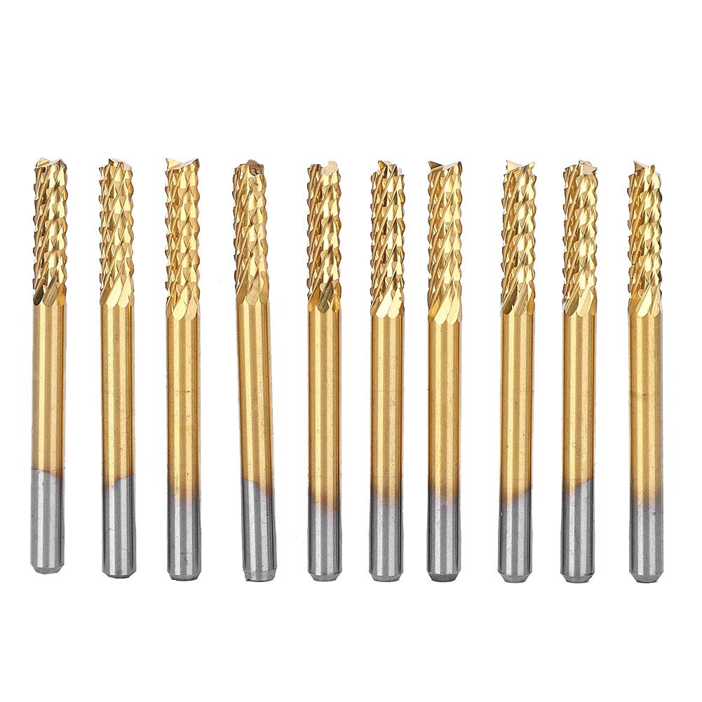 10 stücke 3,175mm Hartmetallfräser Schaftfräser 1/8"schaft Titan Beschichtete CNC PCB Gravur Cutter Bit