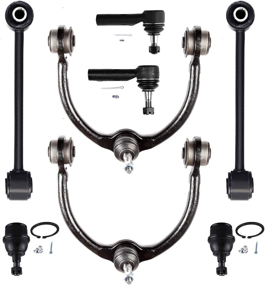 OCPTY - New 8-Piece Fit 06-10 For Jeep Commander 05-10 For Jeep Grand Cherokee Front Upper Control Arm And Ball Joint Front Sway Bar Link Outer Tie Rod End LH&RH Lower Ball Joint Suspension Kit
