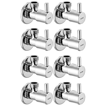 ALTON APL4213, Brass Angle Valve With Wall Flange, Chrome (8-Piece Set)