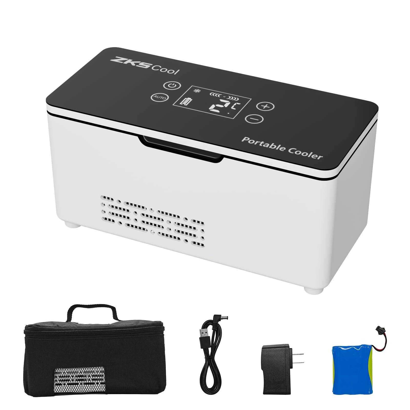 Insulin Kühlbox Elektrische, Tragbarer Insulin Kühltasche mit Akku, Mini Kühlbox mit LED-Temperaturanzeige, Medikamenten Kühlbox für Insulin Pen, Reisen, Auto, Zuhause