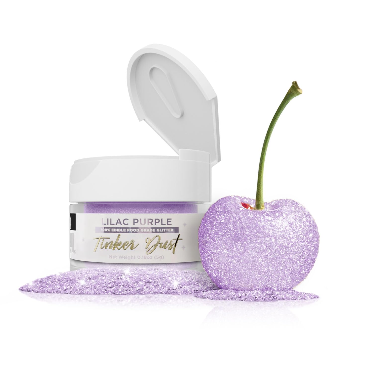 Bakell Lilac Purple Tinker Dust®, 5 Gram | KOSHER Certified | 100% Edible Glitter | Cakes, Cupcakes, Cake Pops, Drinks, Glitter & Dusts (Lilac Purple)