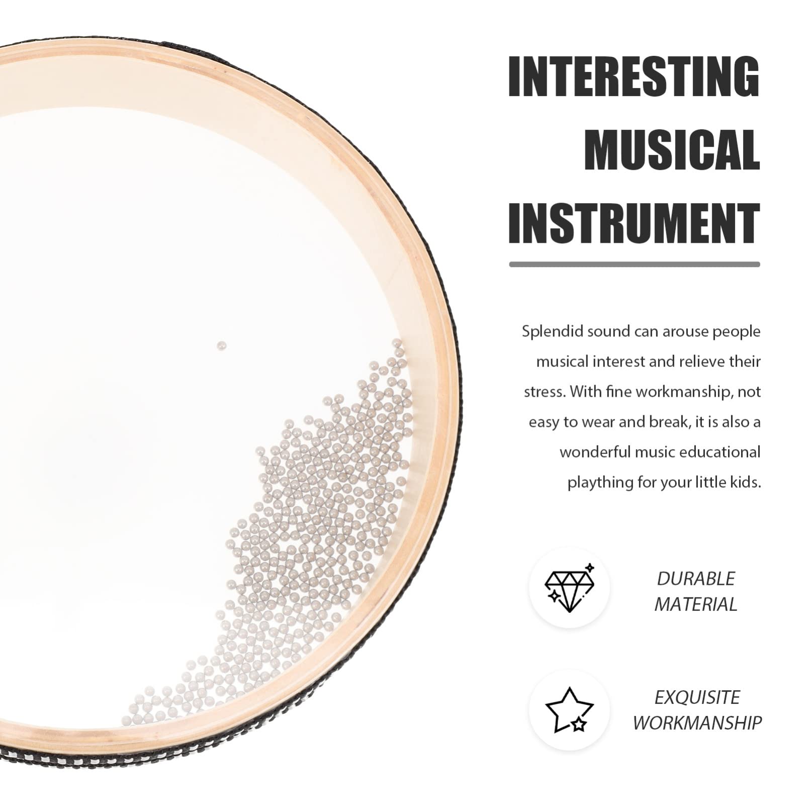 Vaguelly Ocean Drum, 30,5 cm Sea Wave Bead Instrument mit transparenten Köpfen - Hand Percussion für Kinder, Erwachsene, Baby Essentials