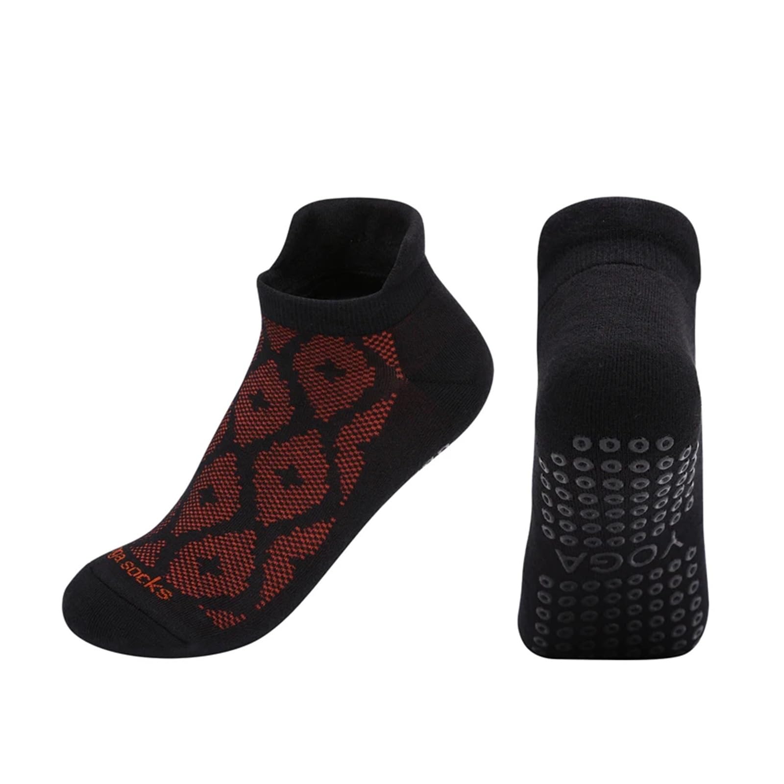 Calcetines de Yoga for Mujer, calcetín de Pilates Antideslizante Transpirable, calcetín Deportivo de algodón for Baile de Ballet y Fitness para Yoga Pilates Gimnasio(Red)