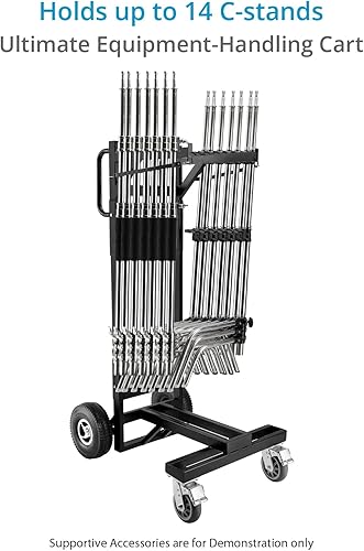 Miniatura 2 de PROAIM Vanguard - Carrito para sostener soportes en C para películaestudioescenario. Camión de acero para usuarios y operadores de equipos de