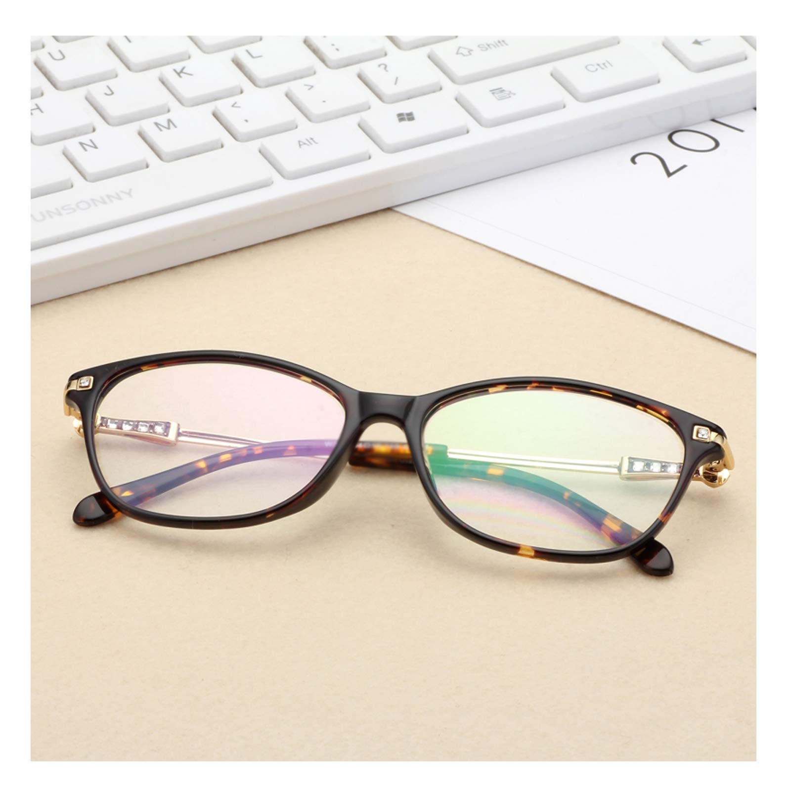 Design Für Herren Und Damen HD Anti-Blaulicht-Augenschutz,Anti-Blaue Lesebrille Vintage Kristall Lesebrille,Naturkristall-Lesebrille,Tortoiseshell,+2.5