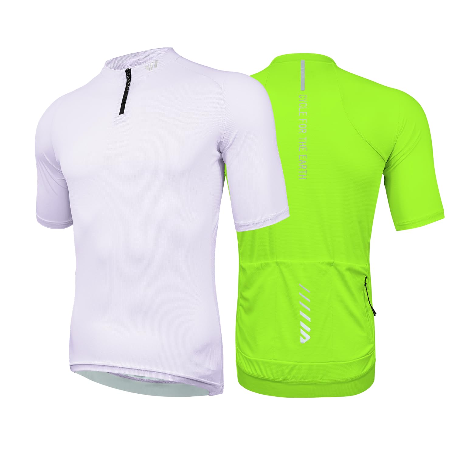 Wulibike Rennrad Trikot Herren Kurzarm, 1/4 Reißverschluss Fahrrad Shirt Mit 3+1 Rückentaschen Fahrradbekleidung