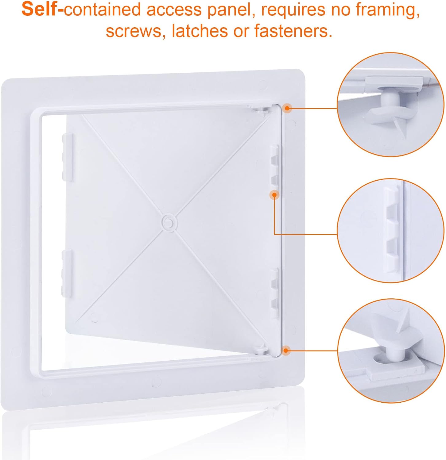 Suteck Plumbing Access Panel for Drywall Ceiling 10 x 10 Inch Reinforced Plastic Wall Access Doors Removable Hinged White