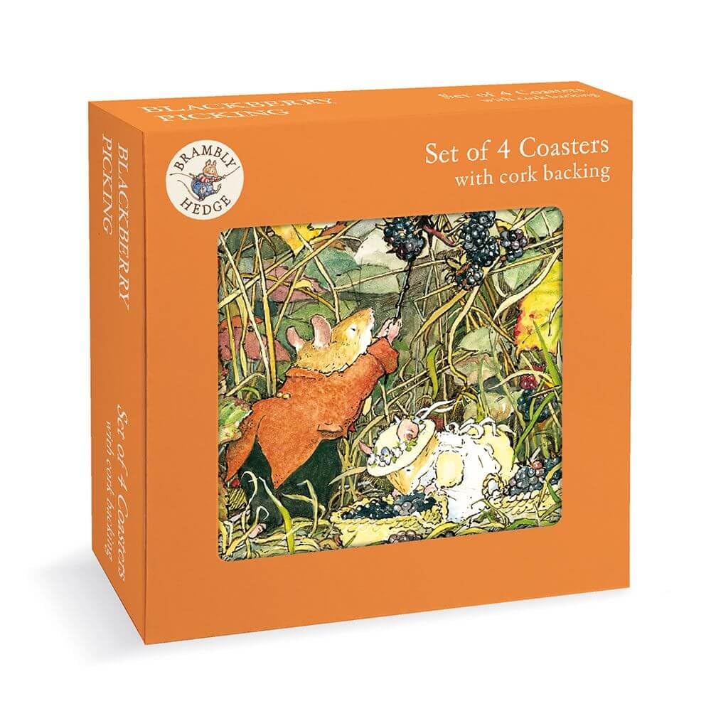Museums & Galleries Multicolor Brambly Hedge Coasters Blackberry Picking Print - Set Of 4 Cork Backing
