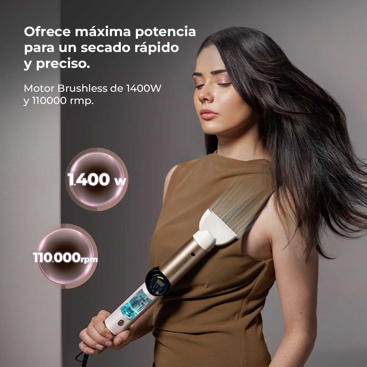 Cecotec AirGlisse 14in1 Flex Cepillo de Aire Moldeador Multifunción 1400W 110000RPM Motor Brushless