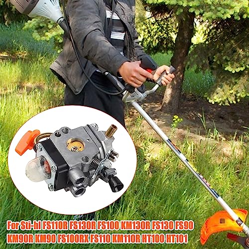 JOJOCY FS90R Vergaser für Stihl FS110R FS130R FS100 KM130R FS130 FS90 KM90R KM90 FS110 KM110R HT100 HT101 Unkrautfresser mit Einstellwerkzeug und Ventilabstand-Einstellset