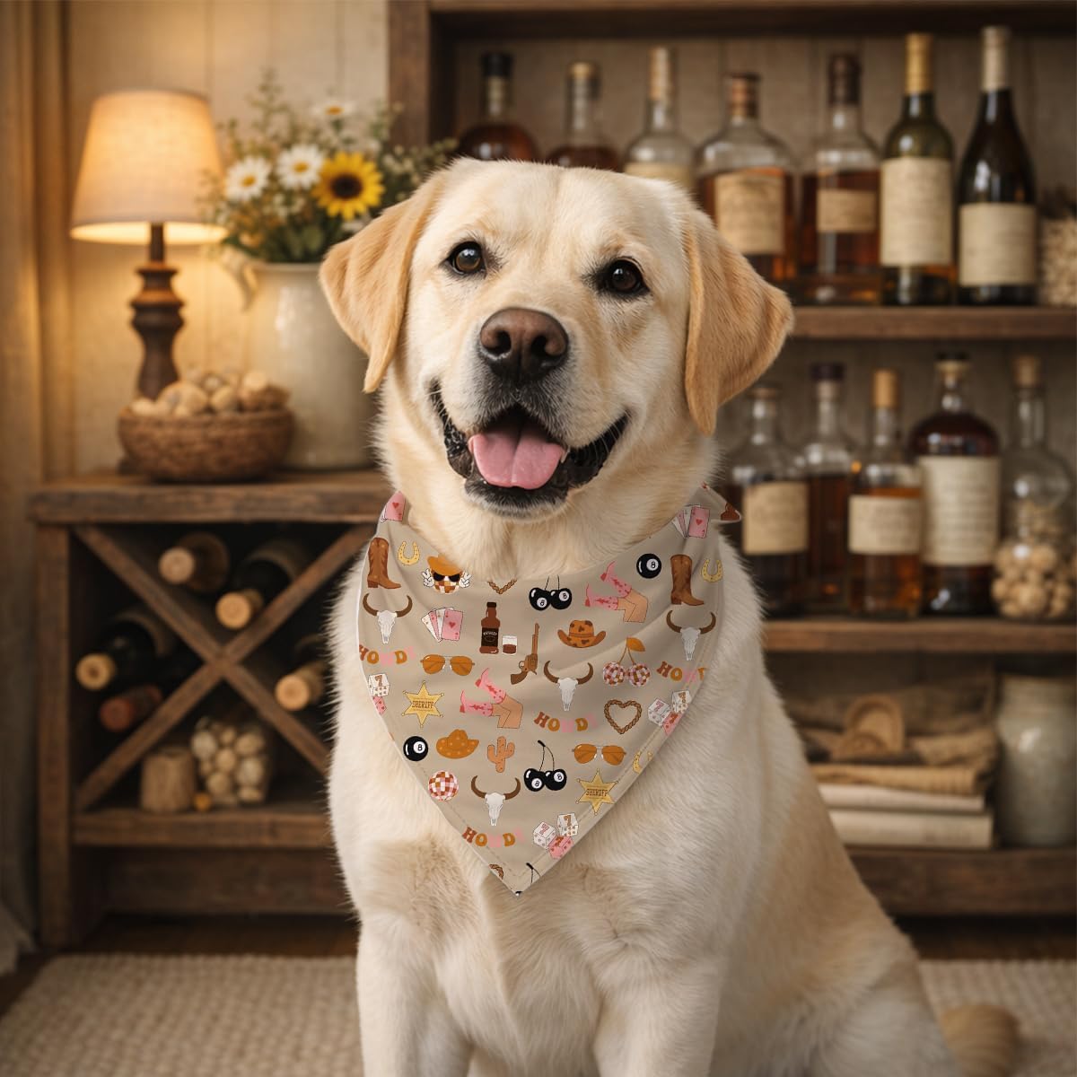 Western Cowboy Dog Bandana Rodeo Themed Pet Triangle Scarf for Small Medium Dogs, Cute Country Pattern Puppy Neckerchief Cowgirl Party Outfit Accessories for Holiday Festival image 3