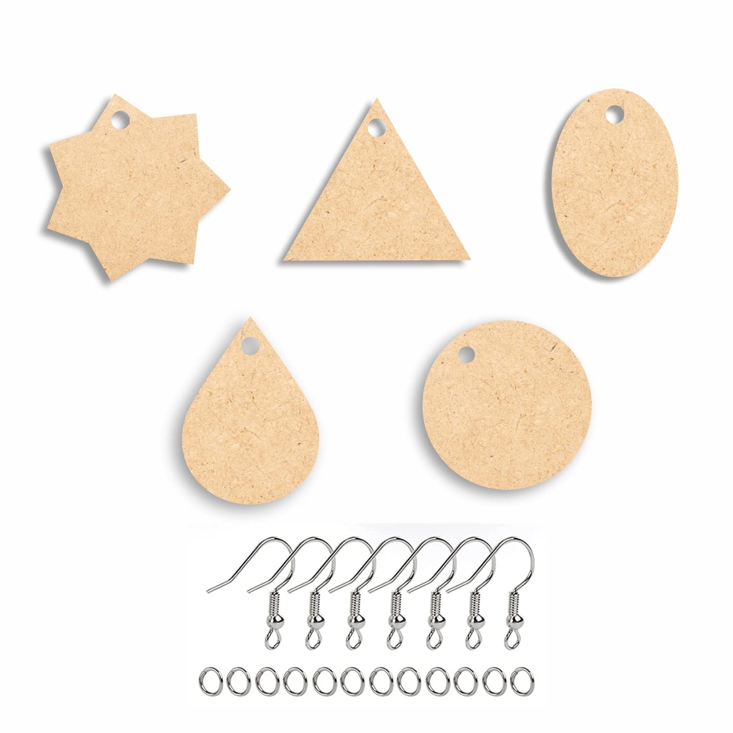 Nupur Studios “DIY MDF Earrings" /Wood Sheet Craft/MDF Stylish Earrings/Trendy Earing Cutouts - 10 Pcs for Painting/Sheet Craft/Decoupage/Resin Art/Decoration