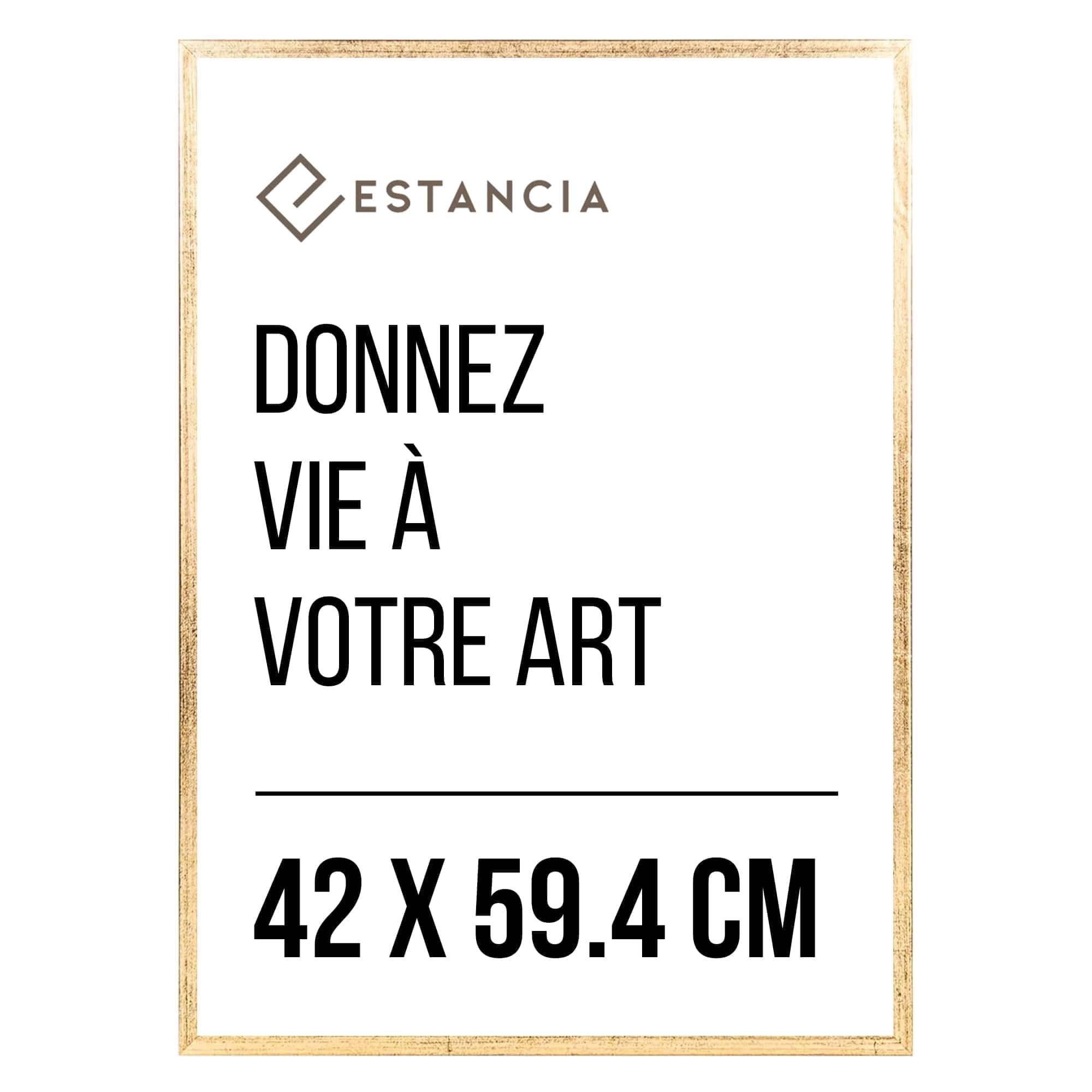 Cadre de poster A2 en bois doré avec protection plexiglas robuste