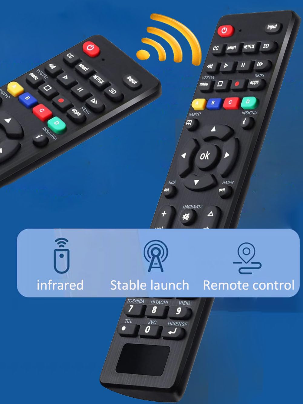Telecomando universale di ricambio per TV TCL, Samsung, Insignia, LG, Hisense, Sony, Philips, Vizio, Sharp, Panasonic, Sanyo, altre marche LCD LED 3D HDTV Smart TV Remote