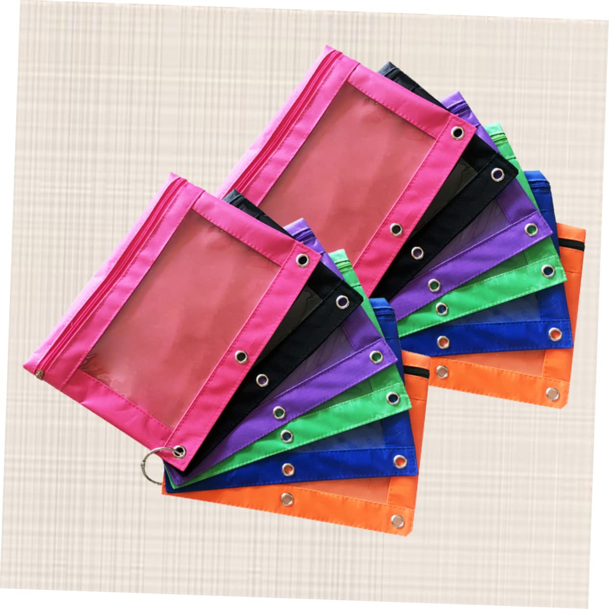 Estuche para Lápices Oxford Transparente de 12 Piezas Tres Agujeros