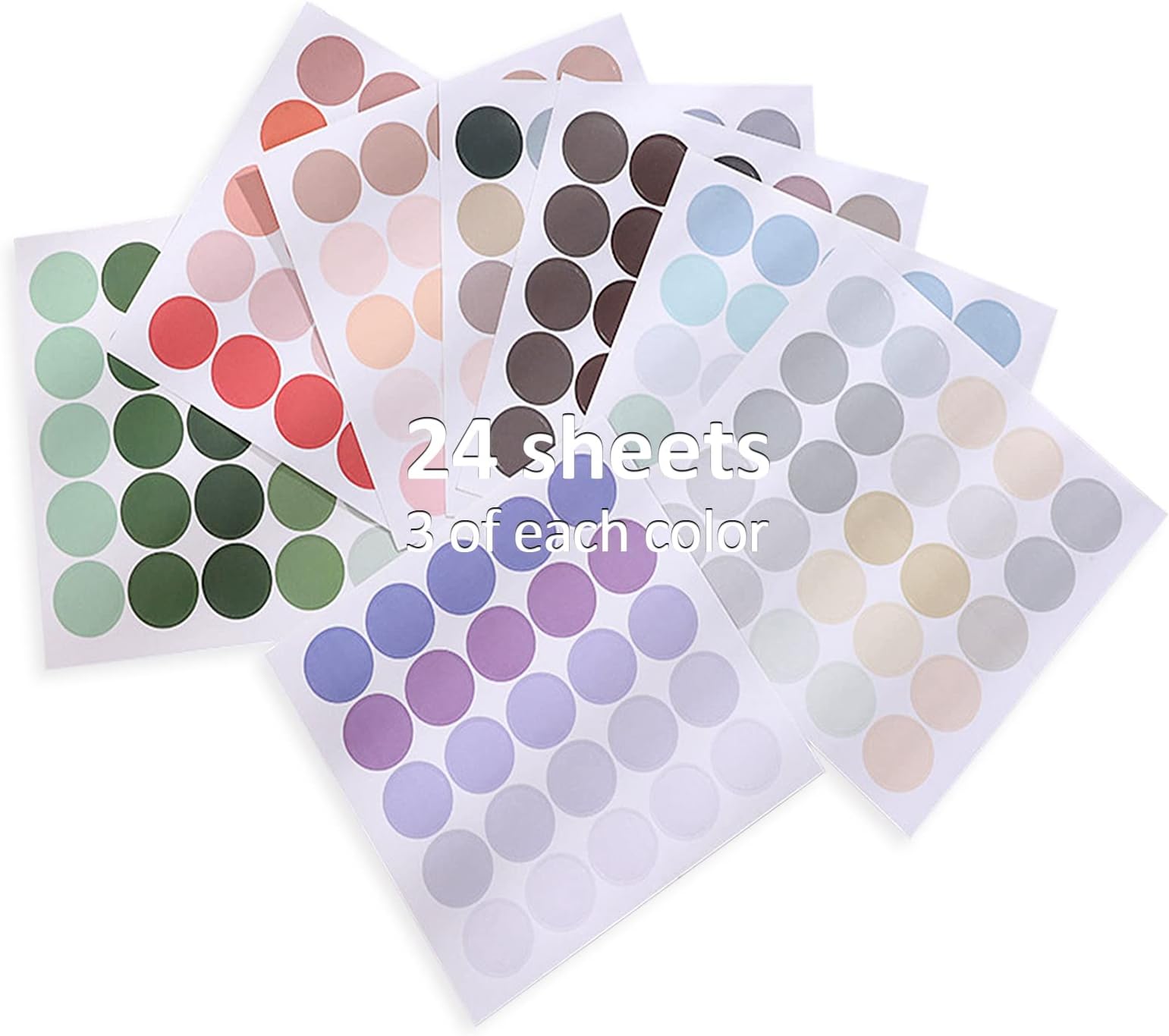 600 Pieces Colorful Planner Dot Stickers Pastel, Morandi Dot Washi Stickers, Round Color Coding Circle Dot Labels for Album Dairy Journal Scrapbook Wall Decor (55 Colors)