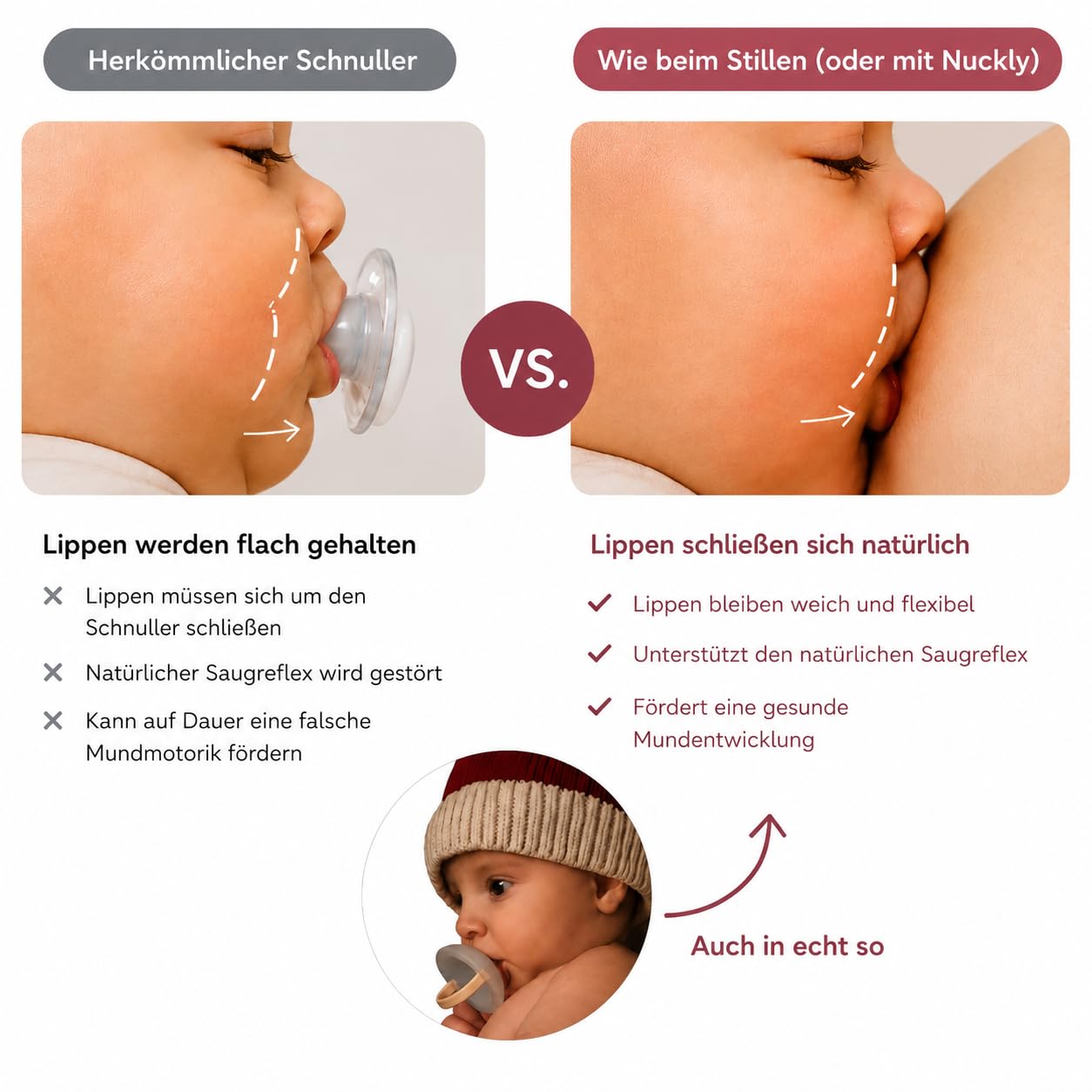 Nuckly NatureSense smoczek przypominający pierś, 1-24 miesięcy, nie zawiera BPA, silikon spożywczy, beżowy, 2 sztuki