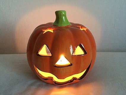 Ceramic pumpkin tea light holder Clearance