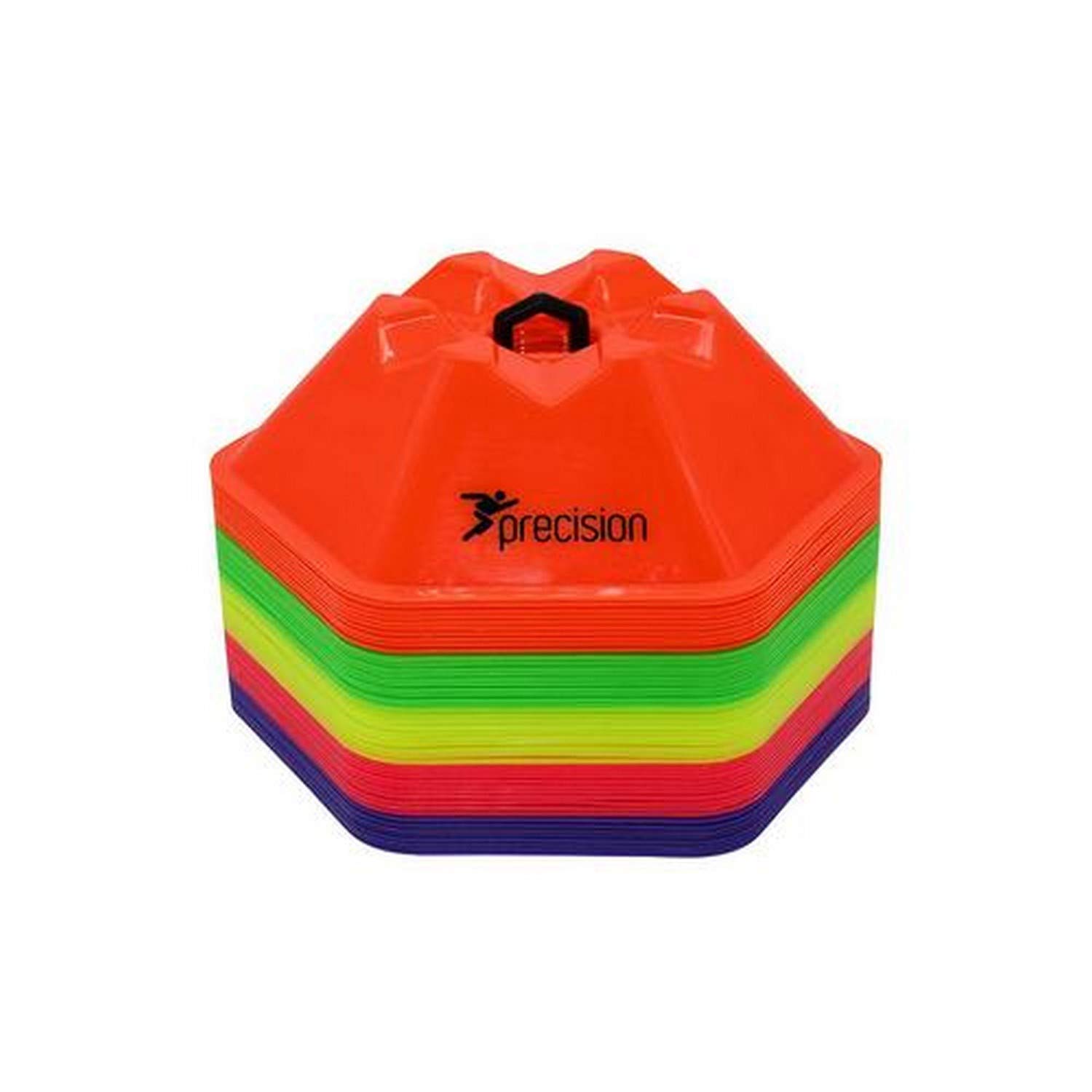 Precision Pro Hx Saucer Cones - Set of 50 - Assorted Colors - 200mm Diameter - Soft Flexible Plastic
