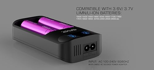 Miniatura 8 de LUSH Q2 Cargador de batería inteligente LED compatible con baterías de litio IMR 3.6V y 3.7V