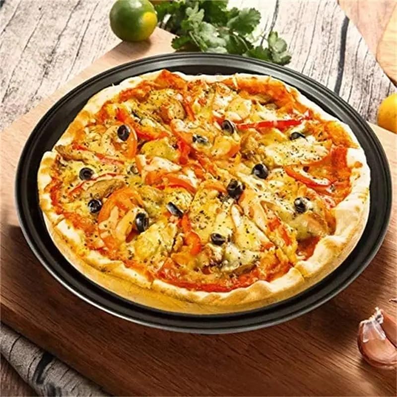 Bandeja para Pizza Antiadherente, Redonda, de Malla, para Horno, con Agujeros, de Acero (32 cm) (26 cm)